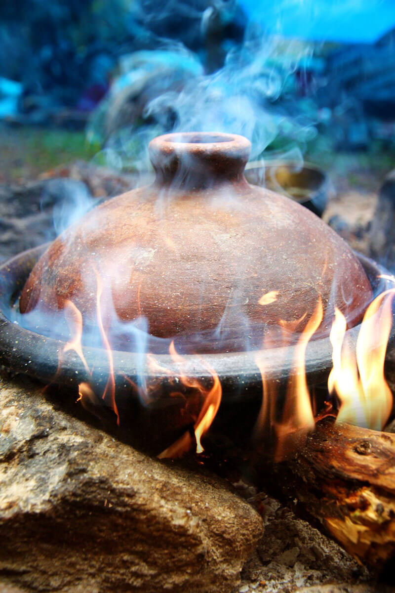 Vegetarische Tajine zum BBQ oder einfach im offenem Feuer